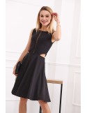 Rochie evazata cu sifon, neagra 1781 - Magazin online - Boutique